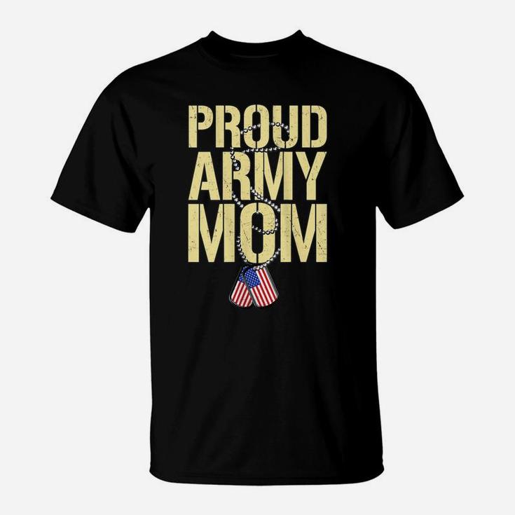 Womens Proud Army Mom Shirt Patriotic Family Military Mother Gifts T-Shirt