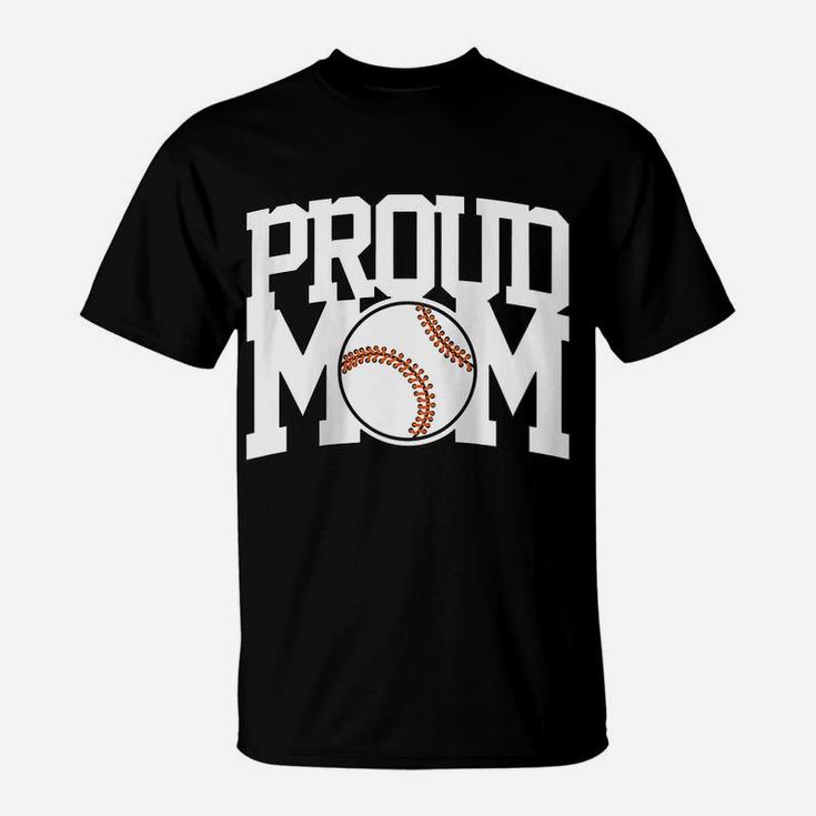 Womens Proud Baseball Mom | Baseball Game | T-Ball | Baseball Fan Raglan Baseball Tee T-Shirt
