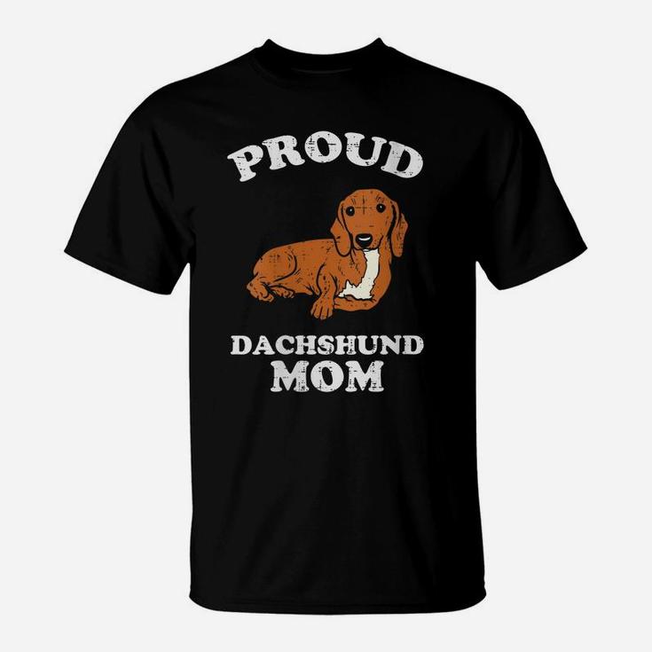 Womens Proud Dachshund Mom Weiner Sausage Dog Animal Pet Women Gift T-Shirt