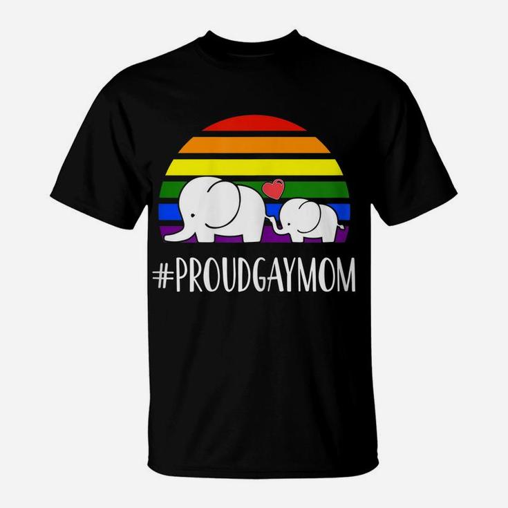 Womens Proud Gay Mom Love Rainbow Flag Lgbt Pride Gifts T-Shirt