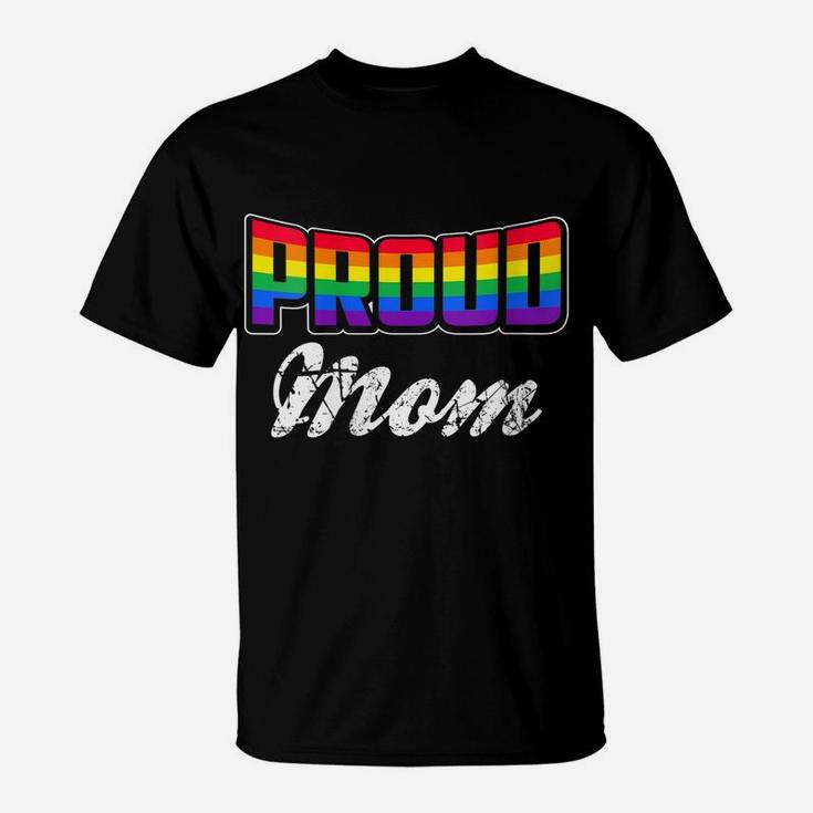 Womens Proud Mom Gay Pride Month Lgbtq T-Shirt