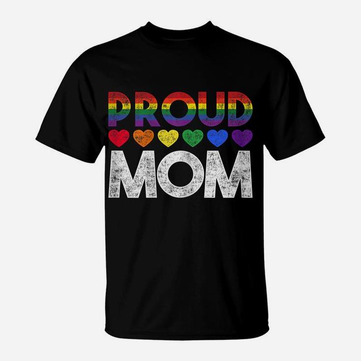Womens Proud Mom Lgbt T-Shirt