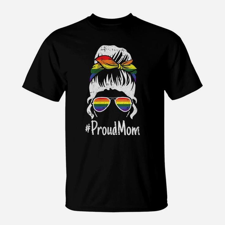 Womens Proud Mom Mothers-Day Gay Pride Lgbt-Q Ally Mama Mommy T-Shirt