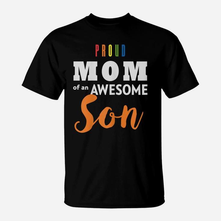Womens Proud Mom Mothers Day Shirt, Gay Pride Lgbt T-Shirt