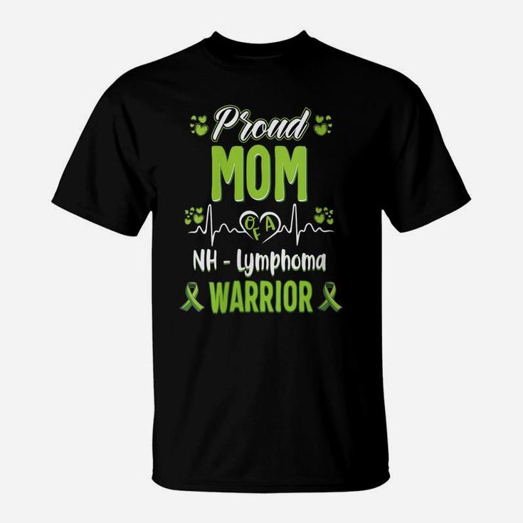 Womens Proud Mom Non Hodgkin Lymphoma Warrior Awareness Ribbon T-Shirt