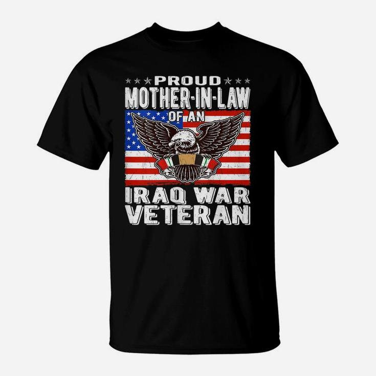 Womens Proud Mother-In-Law Of Iraq Veteran Patriotic Military Mom T-Shirt