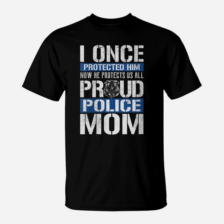 Womens Proud Police Mom  Support Police Son T-Shirt