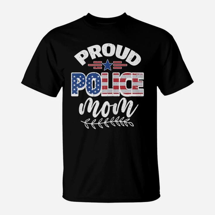 Womens Proud Police Mom T-Shirt