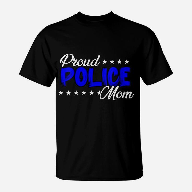 Womens Proud Police Mom T-Shirt