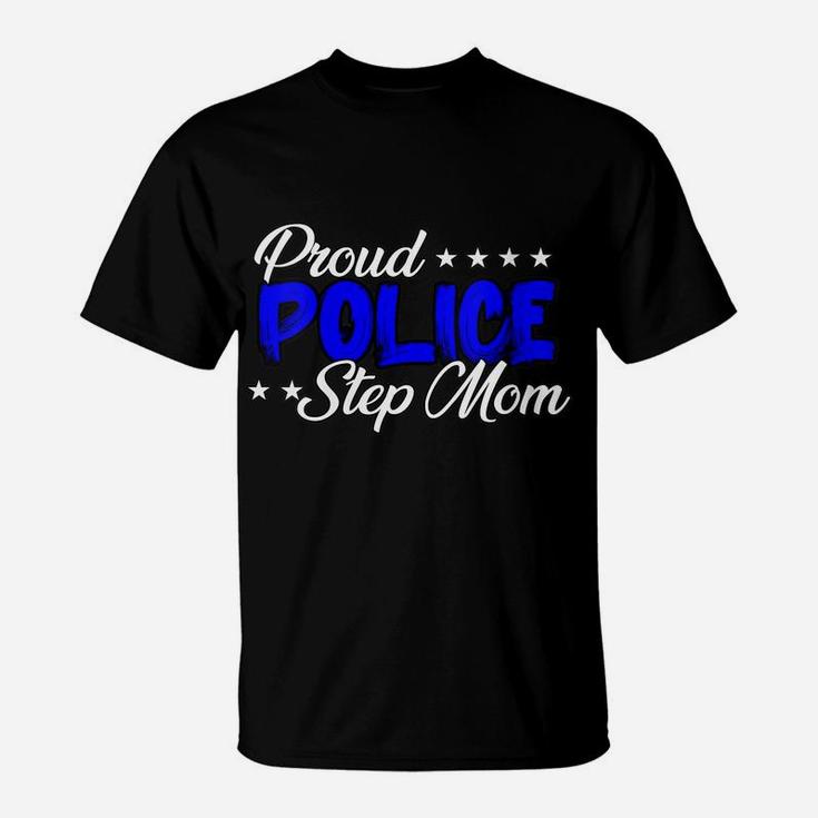Womens Proud Police Step Mom T-Shirt