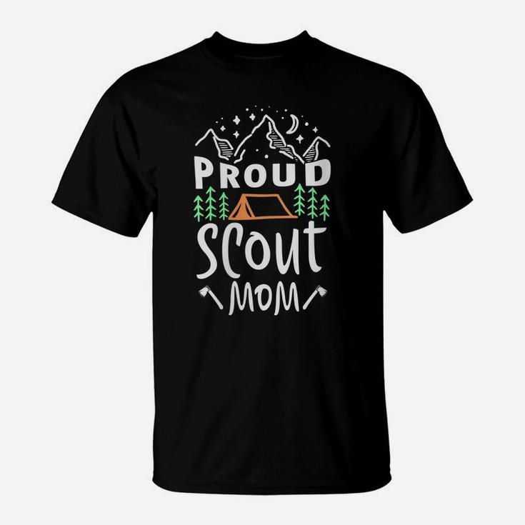 Womens Proud Scout Mom For A Scout Camping Scouting Camper T-Shirt
