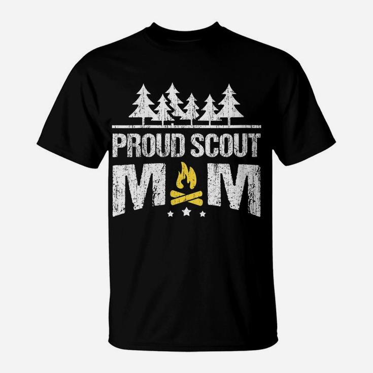 Womens Proud Scout Mom Scouting Camping Adventure T-Shirt