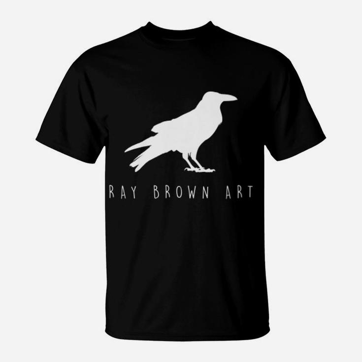 Womens Ray Brown Art Raven Design T-Shirt