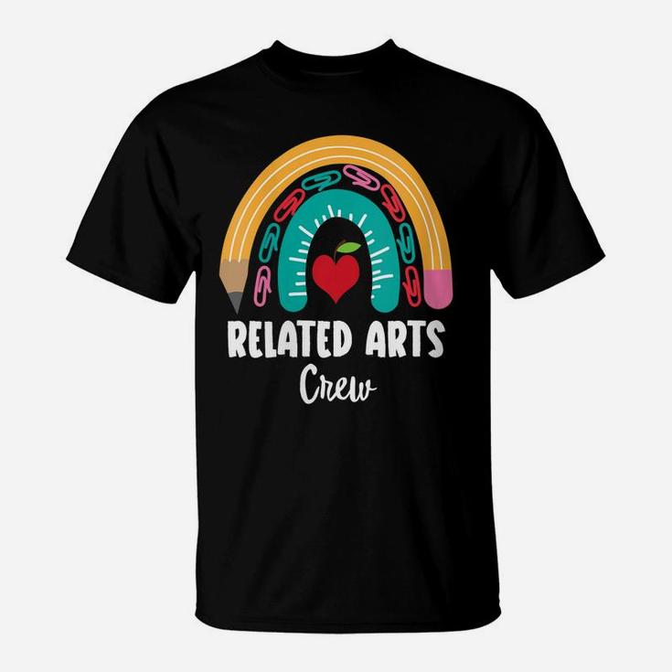 Womens Related Arts Crew, Funny Boho Rainbow For Teachers T-Shirt