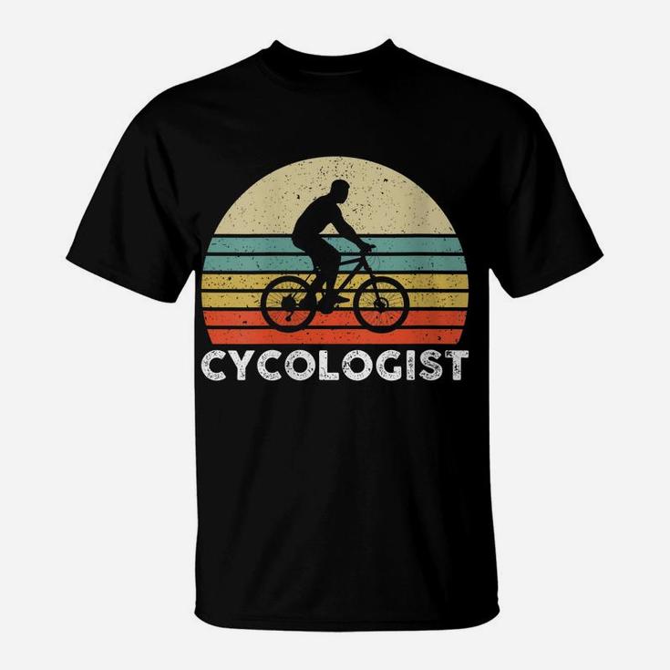 Womens Retro Sun Cycologist Funny Mtb Mountain Bike Lover T-Shirt