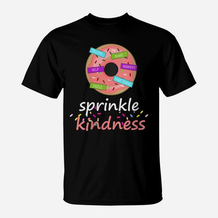 Womens Sprinkle Kindness Donut - Anti-Bullying Kindness Teacher T-Shirt