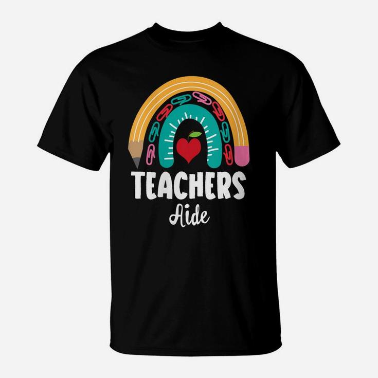 Womens Teachers Aide, Funny Boho Rainbow For Teachers T-Shirt