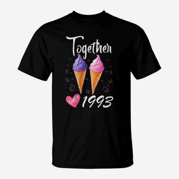 Womens Together Since 1993 27 Years Being Awesome Aniversary Gift T-Shirt