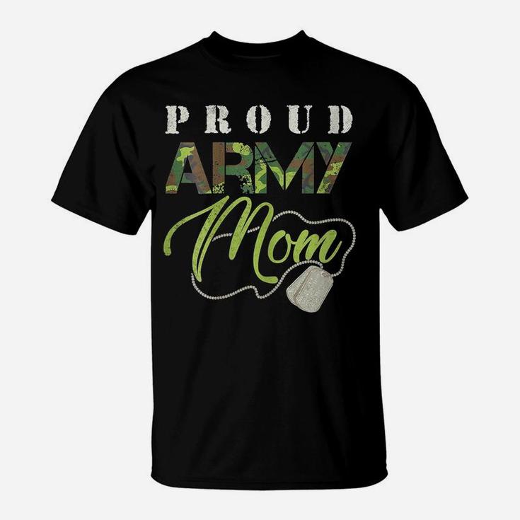 Womens US Military Proud Army Mom Soldier Veteran Mama's Day T-Shirt