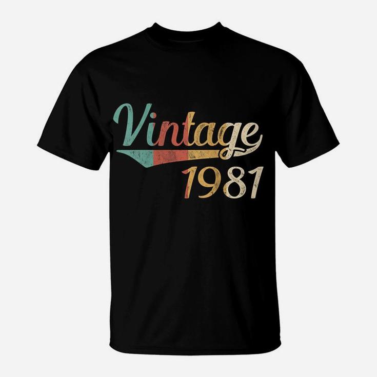 Womens Vintage 1981 39Th Birthday Made In 1981 T-Shirt