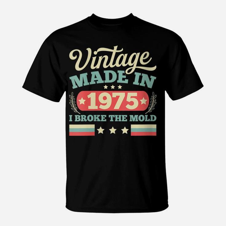 Womens Vintage Made In 1975 Birthday Gift Retro T-Shirt
