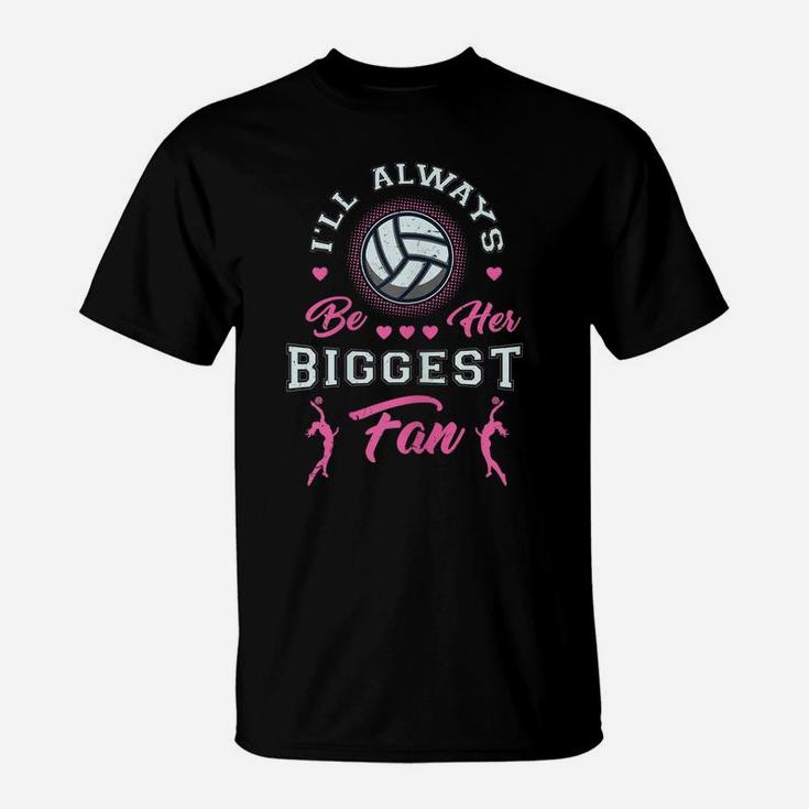 Womens Volleyball Mom Dad Biggest Fan Proud Parent Family Player T-Shirt
