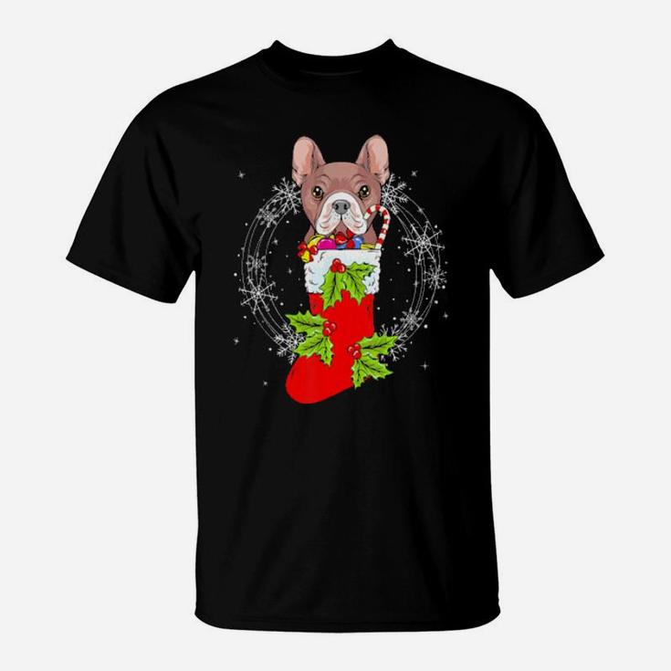 Xmas French Bulldog Stocking Stuffer Funny T-Shirt