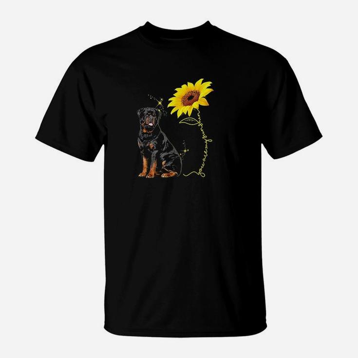 You Are My Sunshine Sunflower Rottweiler Lover T-Shirt