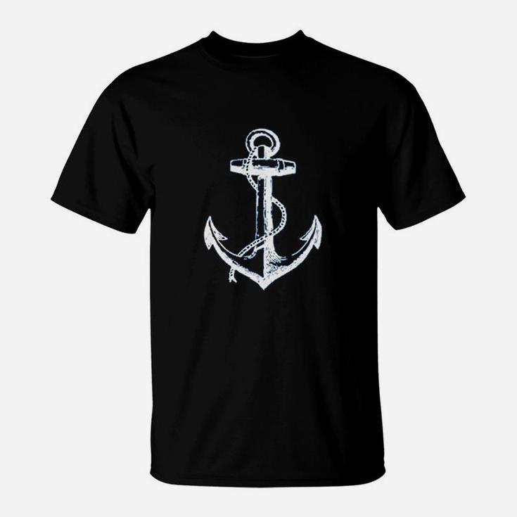 Youth Anchor White  For Kids Sea Marine Pirate T-Shirt