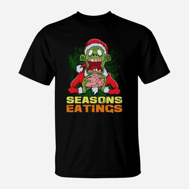 Zombie Santa Claus Seasons Eatings Funny Christmas Zombies Sweatshirt T-Shirt