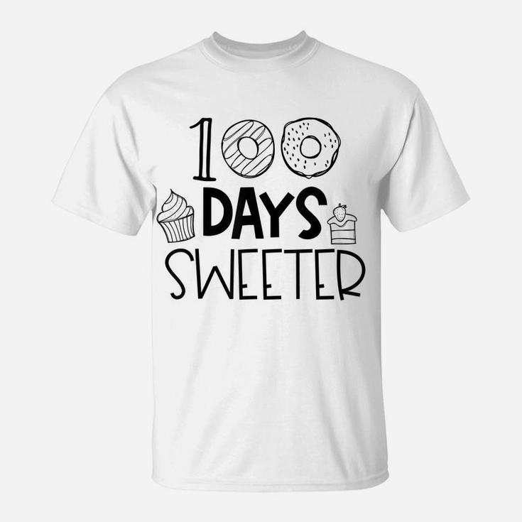 100 Days Sweeter Funny Cute Donut 100 Days Of School T-Shirt