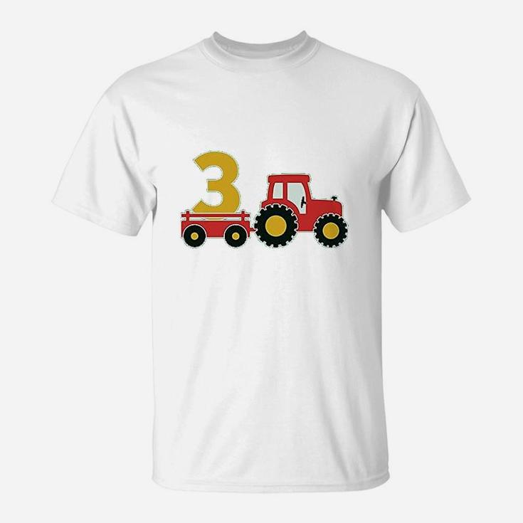 3Rd Birthday Gift Construction Party 3 Year Old Boy T-Shirt