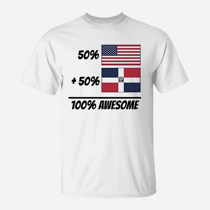 50 American Plus 50 Dominican Equals 100 T-Shirt