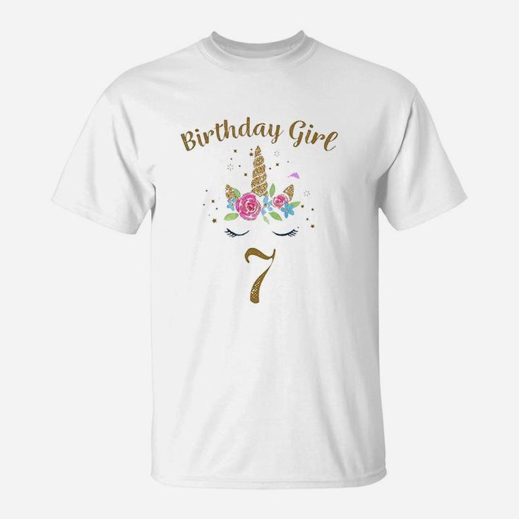7Th Birthday Girl Unicorn T-Shirt