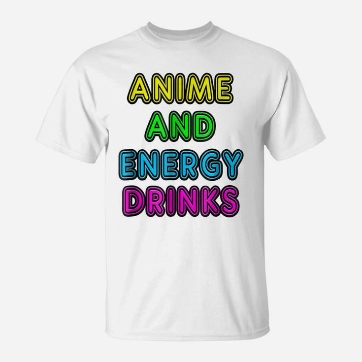 80'S Vintage Neon Anime And Energy Drinks Gift T-Shirt