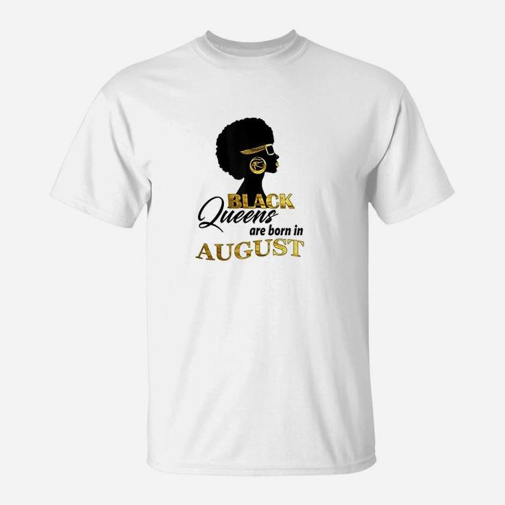 African American Black Queens Are Born In August T-Shirt