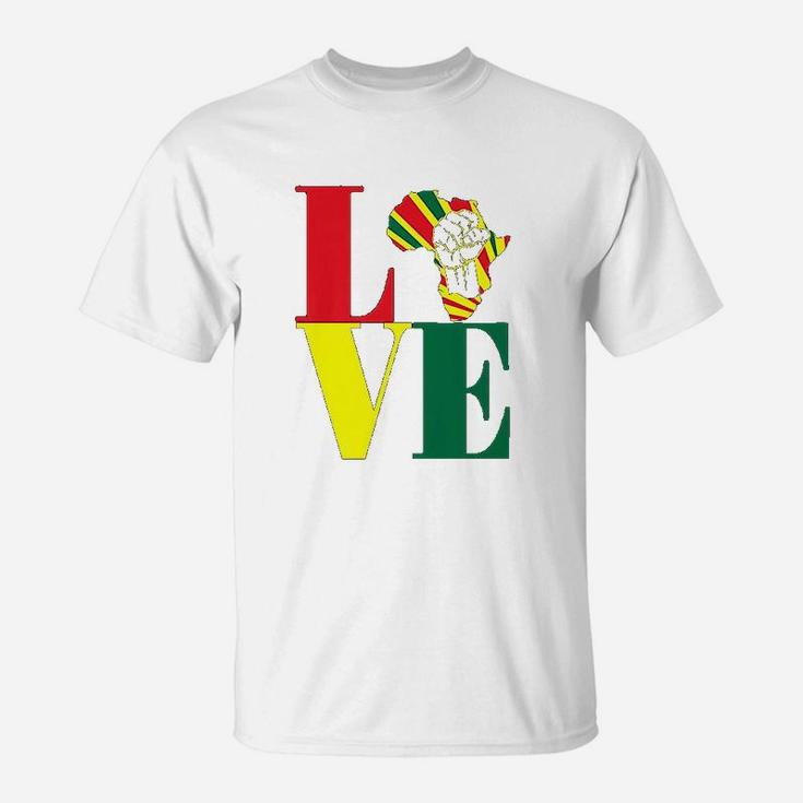 African Pride Black Power Fist Love Africa Map T-Shirt African Pride Black Power Fist Love Africa Map T-Shirt