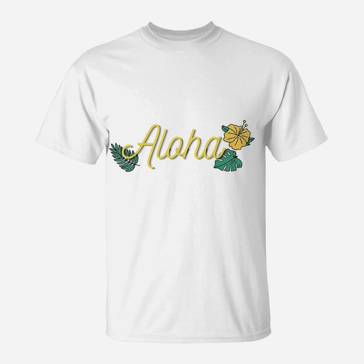 Aloha Hawaii Hawaiian Island Tropical Hibiscus Flower Beach T-Shirt