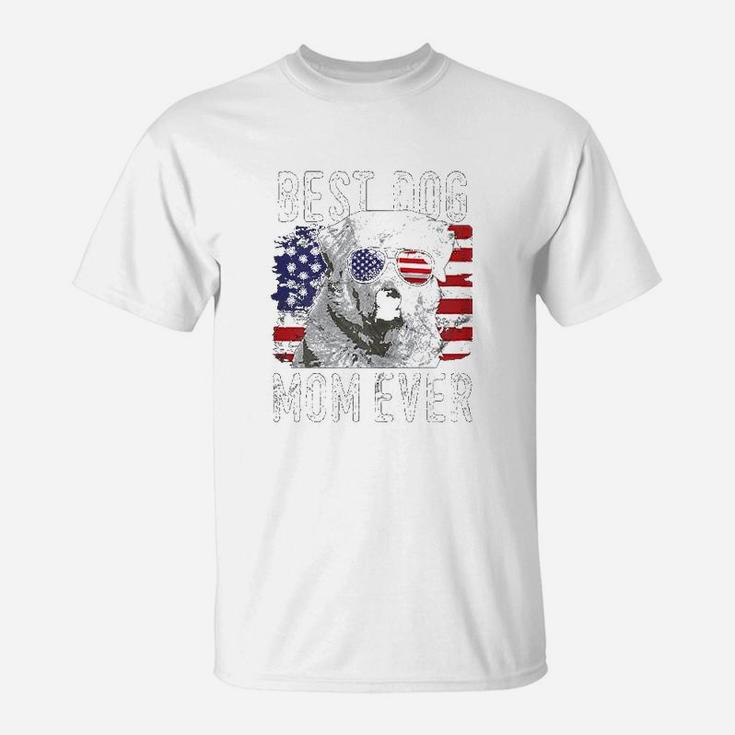 American Flag Best Dog Mom Ever Great Pyrenees Usa T-Shirt