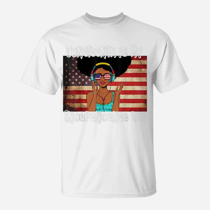 American Flag With Juneteenth Is My Independence Day Gift T-Shirt