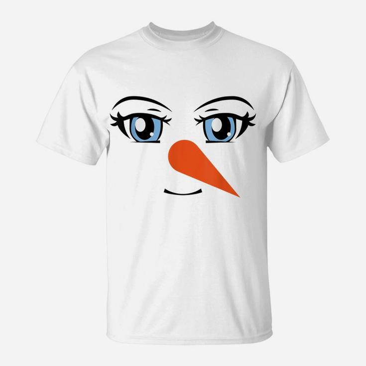 Anime Cute Snowman Girl Funny Christmas Costume T-Shirt