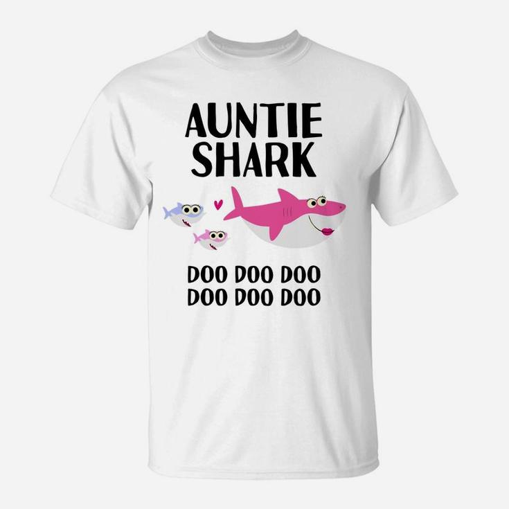 Auntie Shark Doo Doo Christmas Birthday Aunt Gift T-Shirt