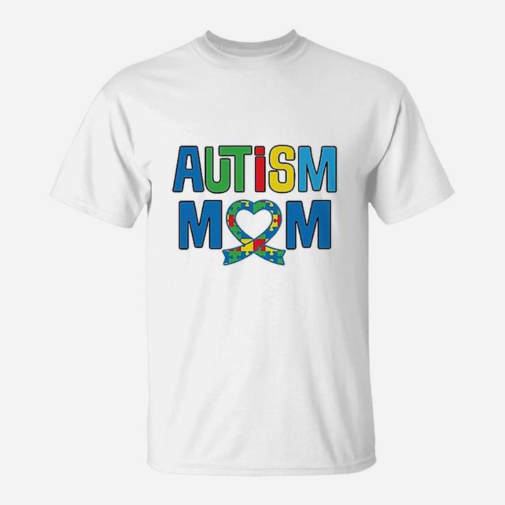 Awareness Mom Puzzle Ribbon T-Shirt