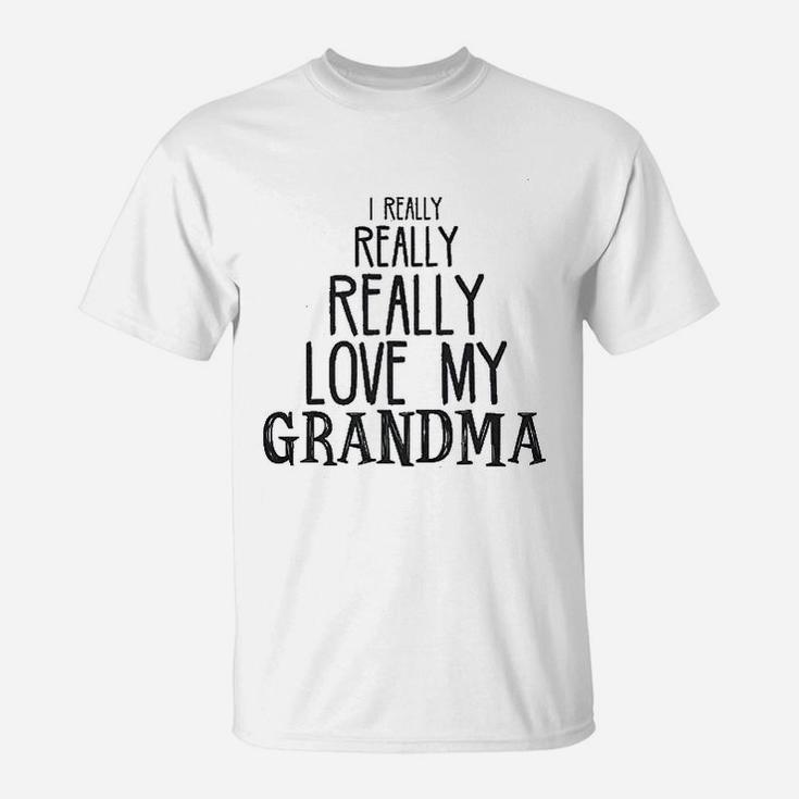 Baby Really Really Love My Grandma Cute T-Shirt