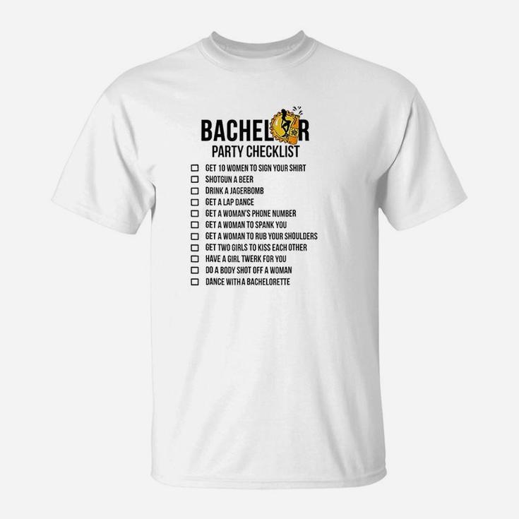 Bachelor Party Checklist  Getting Married T-Shirt