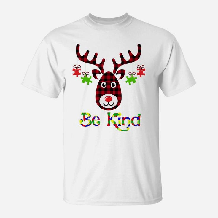 Be Kind Autism Awareness Christmas Reindeer Gifts Xmas Idea Sweatshirt T-Shirt