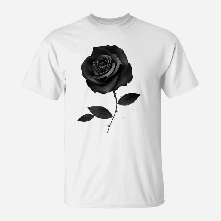 Beautiful Black Rose Flower T-Shirt