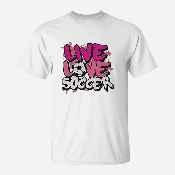 Big Girls Live Love Soccer Youth T-Shirt