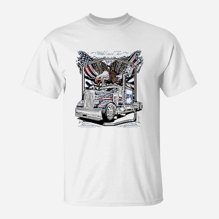 Big Rig Wild And Free Truck Driver Semi T-Shirt