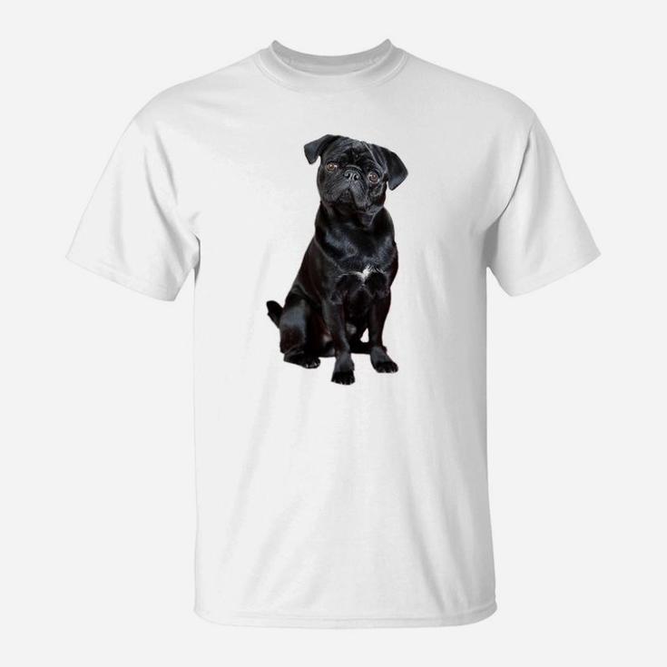 Black Pug Dog For Dog Mom Dad Funny Cute Black Pug T-Shirt